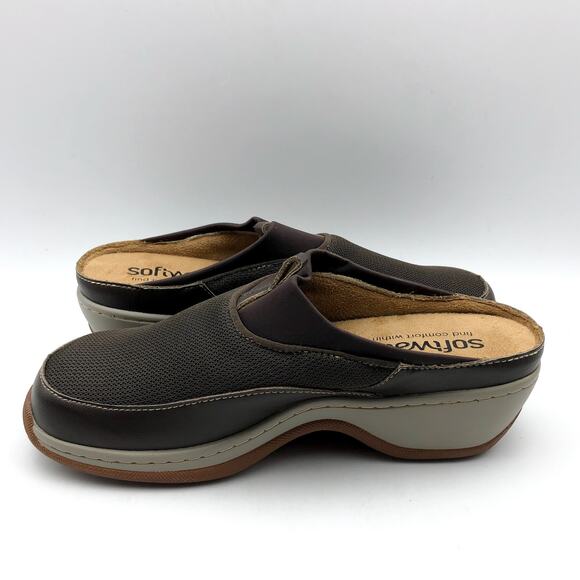 Softwalk Womens Aberdeen Mule Clogs US 7 M EU 37 Dark Brown Leather NIB - Picture 7 of 12
